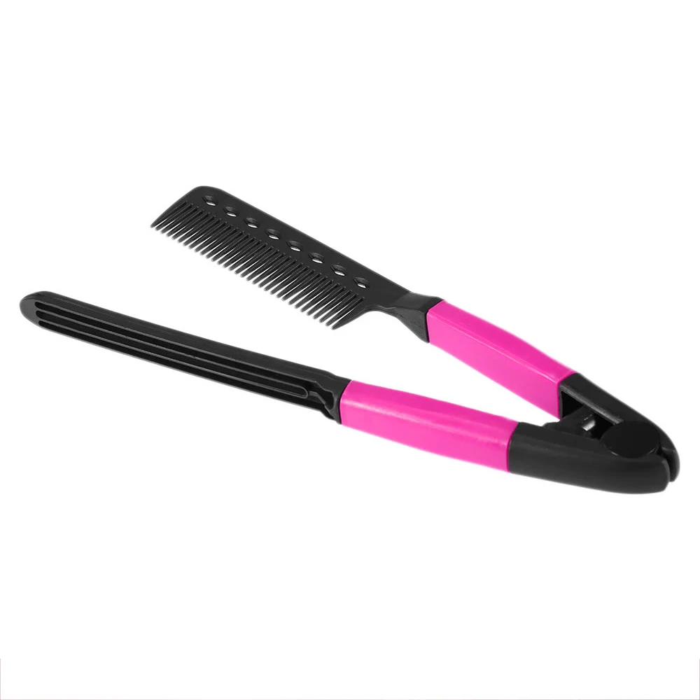 Hot DIY Convenient Hair Straightener Comb V Style Household Anti-static Salon Hairdressing Hair Straightener Comb