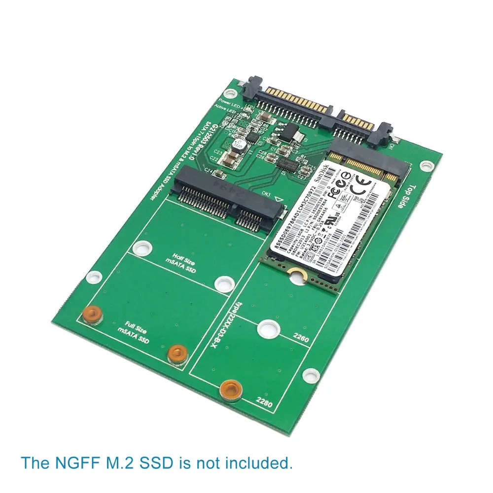 CYDZ Jimier 2 in 1 Combo Mini PCI- E Lane M.2 NGFF &amp mSATA SSD to SATA 3.0 III Adapter Converter PCBA |