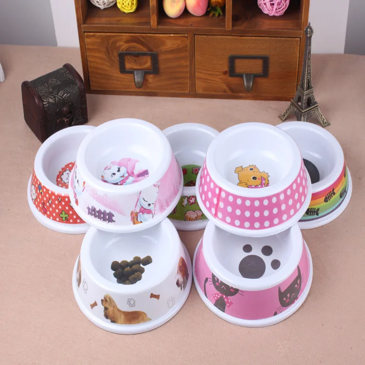 

Dog Feeder Printed Puppy Kitten Pet Bowl Plastic Cat Bowl Hot Sale Dog Food Container Safty And Odorless Pet Suppier Wholesale