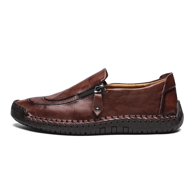 Г. Новая брендовая мужская обувь из натуральной кожи больших размеров 38-48 модная повседневная обувь дышащая мужская обувь на плоской подошве Лоферы Мужская обувь для вождения - Цвет: 5709Redbrown