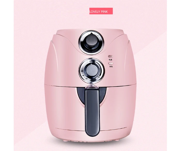Fritadeira de ar Forno sem Fumaça Inteligente Automática Grande Frango Peixe Baker Chips Nuggets Mozzarella Vara Fabricante Cor Rosa 2.5l 4 fabricante forno sem fumaça cor rosa
