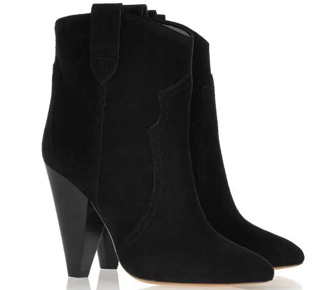 

Fashion ankle boots pointed toe Spring Autumn boots high spike heels slip-on women solid casual shoes designer boots black