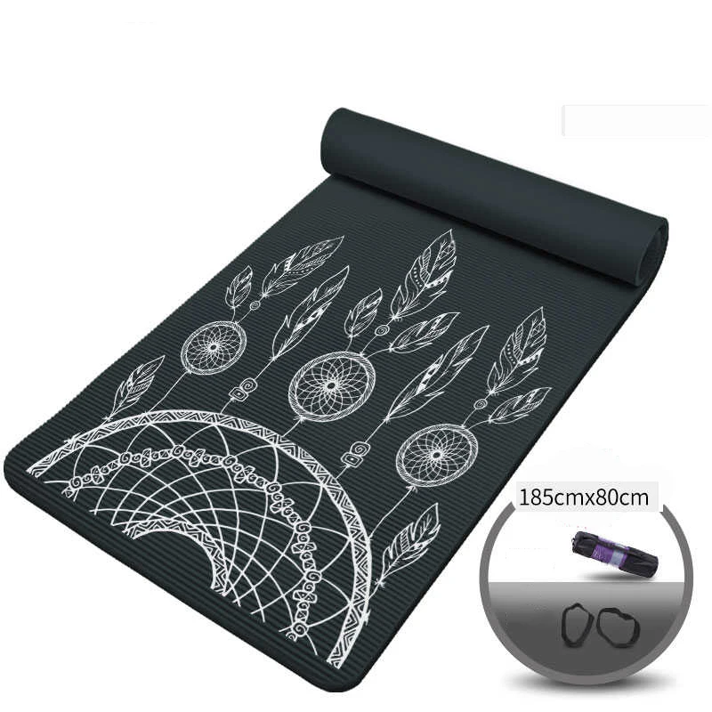 

10MM NBR Non-slip Yoga Mats For Fitness Brand Pilates Pads Sport Mats Outdoor Camping Pads Picnic Mats with Yoga Bag Yoga Strap