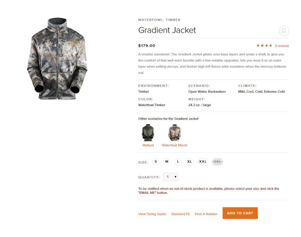 

2018 sitka Gradient jacket