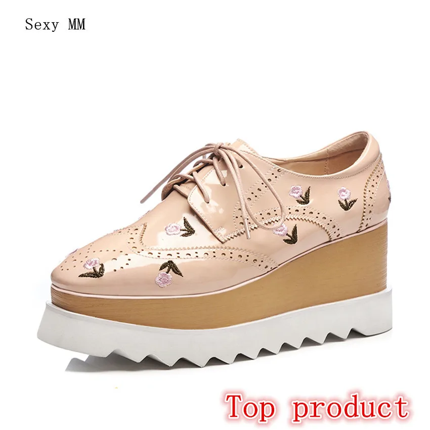 

Genuine Leather Wedges Slip On Shoes Women Flats Loafers Wedge Casual Flat Walking Shoes Plus Size 33 - 40 41 42 43