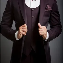 Последние конструкции пальто брюки коричневый смокинг для жениха 3 шт. Slim Fit Свадебное Пром ужин костюмы для мужчин дружки одежда блейзер TERNO