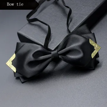

European style bow tie Wedding Groom Bowtie solid color butterfly ties for men cravate pour homme party leisure suit Accessories