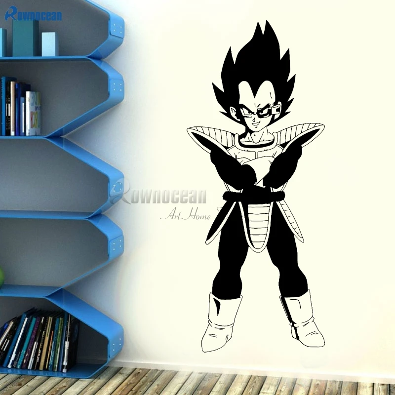 Vegeta виниловая наклейка на стену-Жемчуг дракона Z, DBZ аниме настенное искусство, манга черная наклейка украшение дома детская комната для мальчиков E695