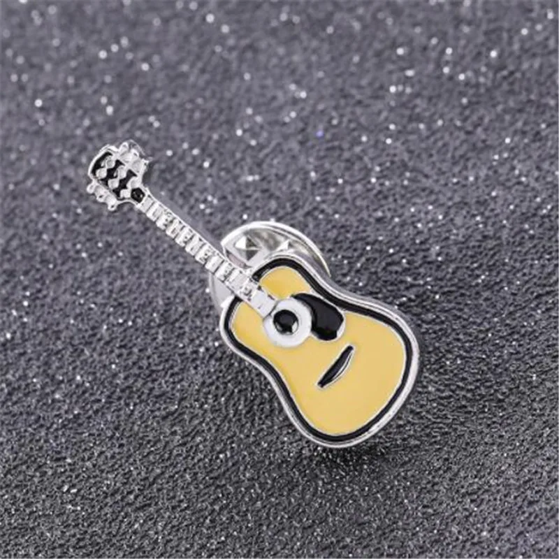 

WKOUD High Quality Brooches Guitar Brooch Sweater decorative needle Jewelry Enamel Pin Denim Jackets Collar Badge Pins Button