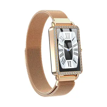 

A88 Women Smart Watch Heart Rate Monitor Blood Pressure Fitness Bracelet Sport Pedometer Smartwatch for Girls Ladies Metal Watch