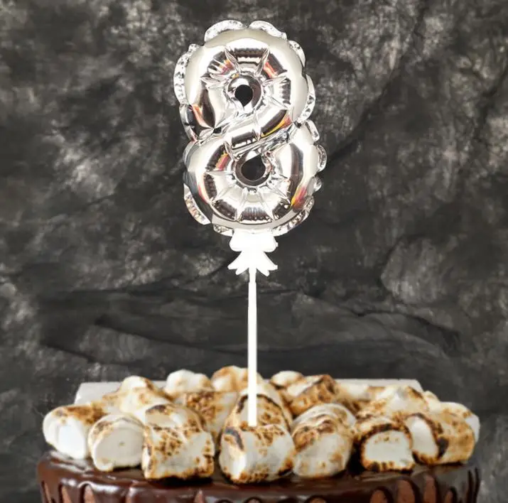 1 шт. Лидер продаж 5 дюймов мини воздушные шары из фольги в виде цифр торт Топпер DIY Дети день рождения торт флаг свадебное украшение Творческий шар