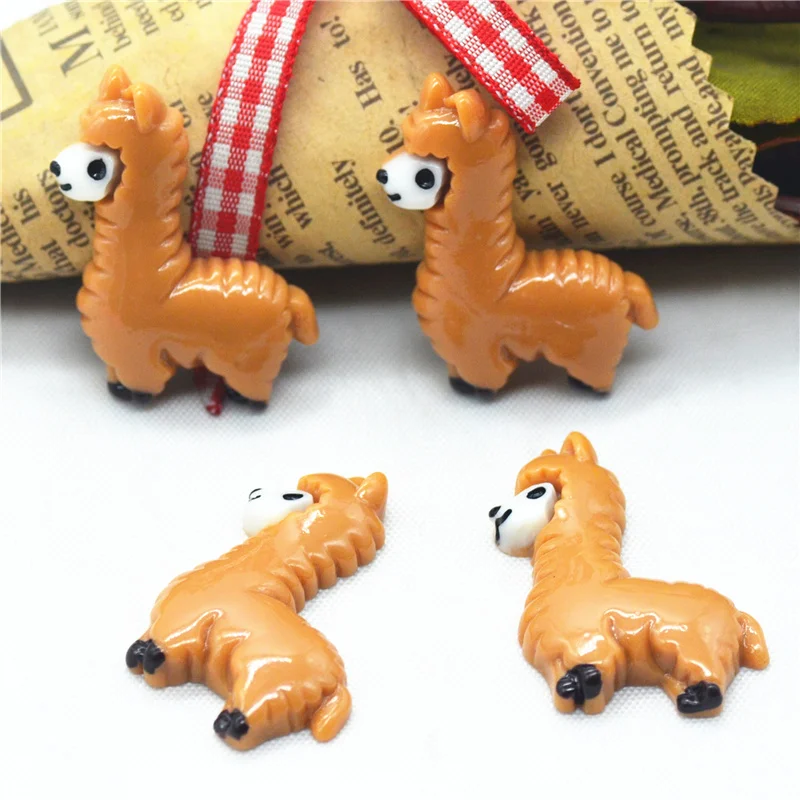 

10PCS 27mmX33mm Brown Resin Flatback Alpaca Miniatures|Resin Lama Pacos Scrapbooking Miniatures|Resin Flatback Alpaca Charms