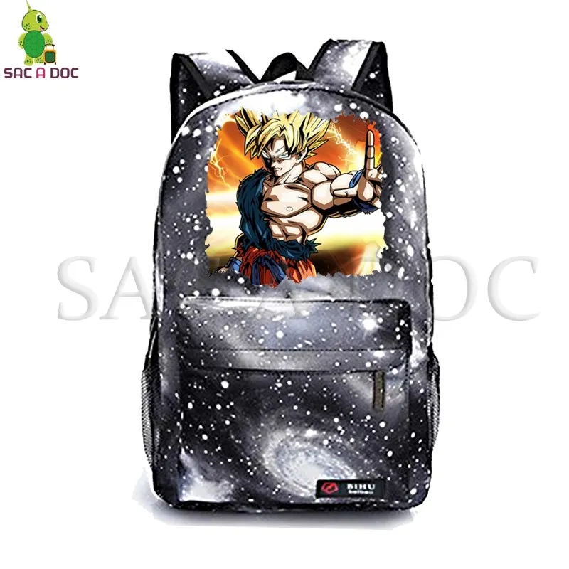 

Galaxy Dragon Ball Super Backpack Children School Bags Super Saiyan Goku Printing Travel Rucksack Starry Night Daily Backpack