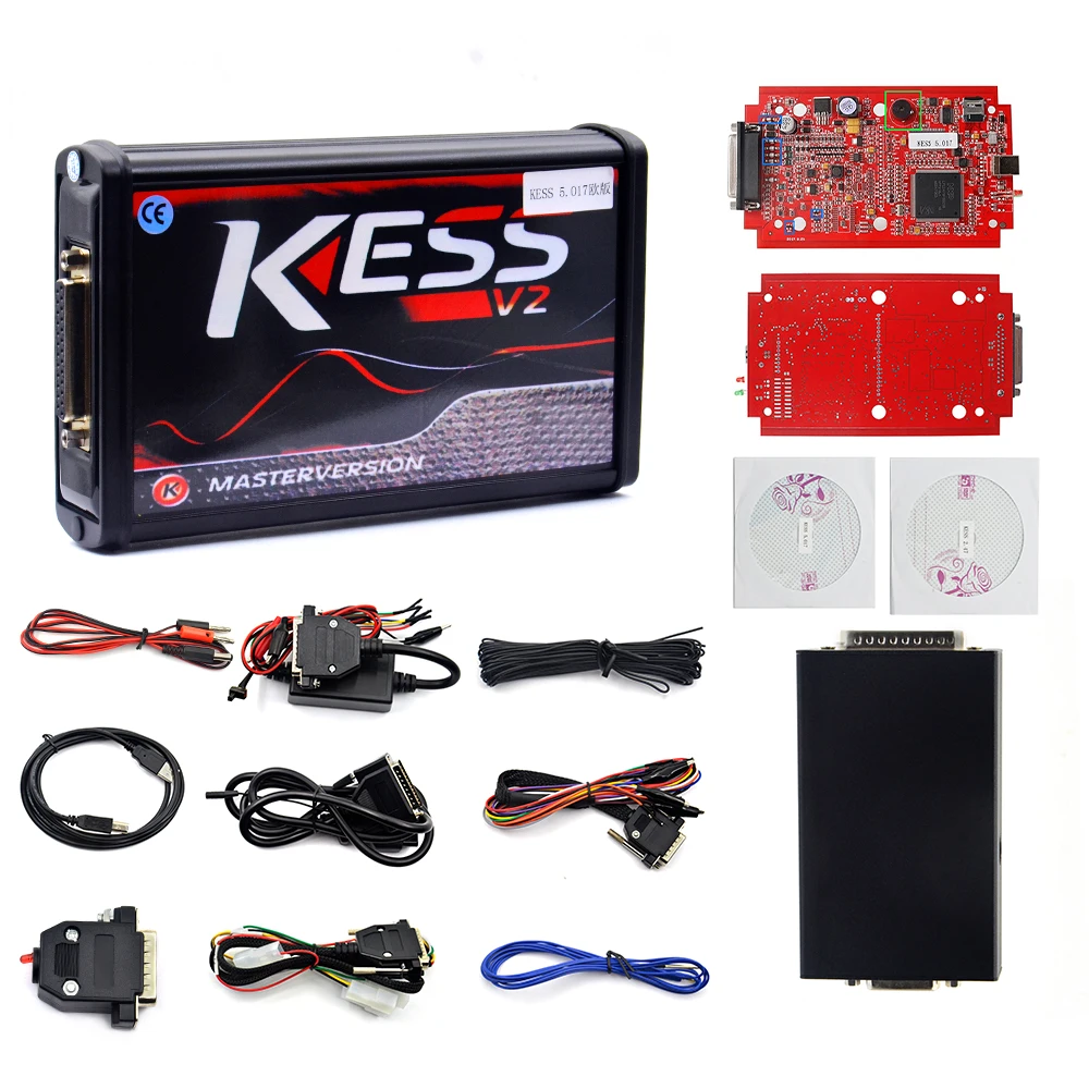 Новейший онлайн V2.47 EU красный Kess V5.017 OBD2 менеджер Тюнинг Комплект KTAG V7.020 4 светодиодный Kess V2 5,017 ECU программист неограниченный