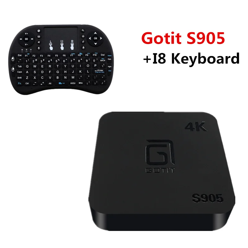 

S905 Android 7.1 TV Box 1GB/8GB Smart TV Box+I8 French Arabic Portuguese Spanish Italian Wireless Keyboard Mouse supported