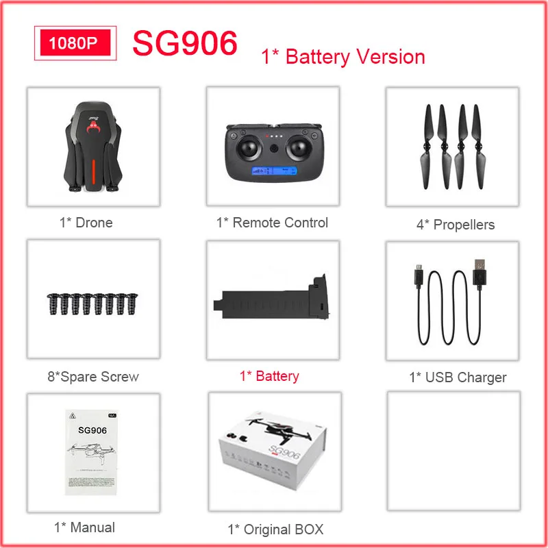 Black-1080P-1B-BOX SG906 5G Дрон с GPS с Wi-Fi FPV 1080P 4K HD камера бесщеточный Квадрокоптер 23 мин Время полета жеста складной селфи Дрон против F11 - Цвет: Black-1080P-1B-BOX