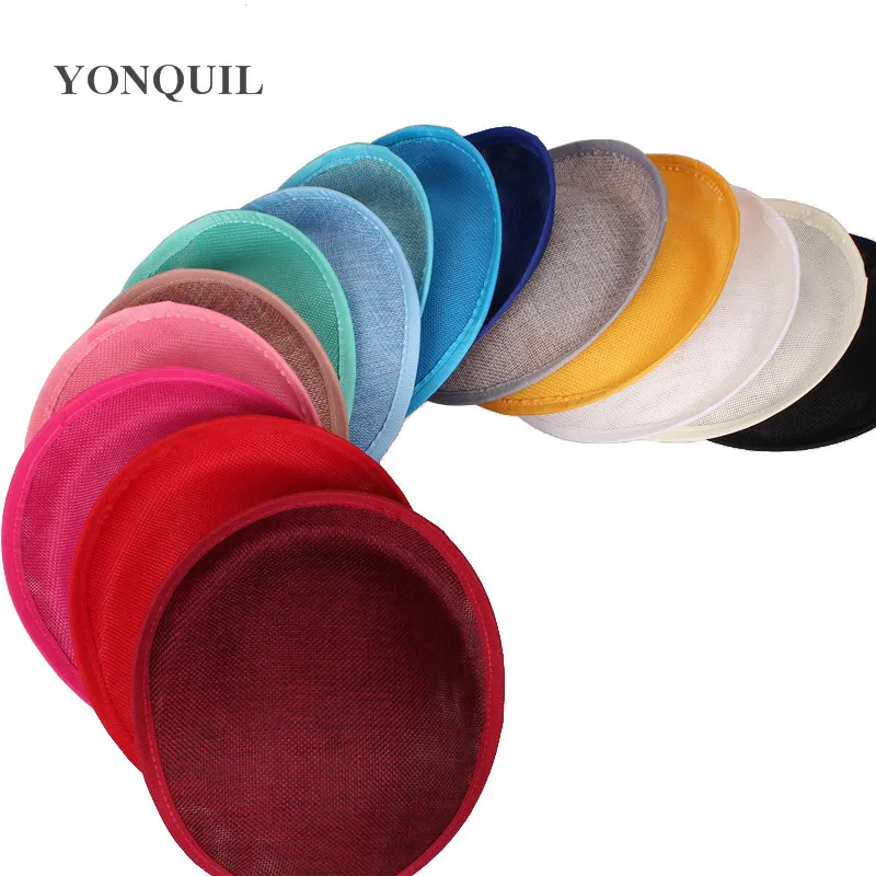 20CM Fascinator Bases 15 Colors Or Hot Pink Imitation Sinamay Derby Fascinator Hats Base Women Wedding Party Headwear