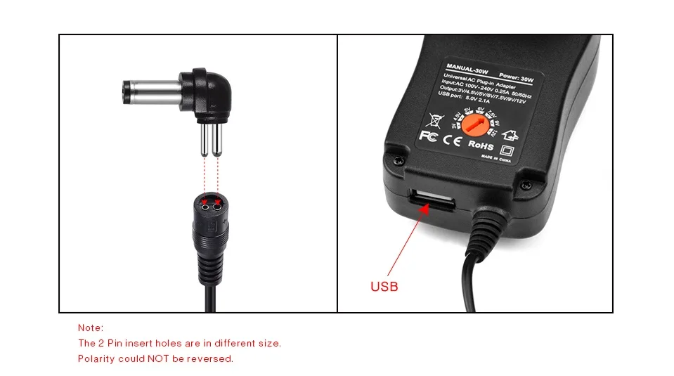 AC100-240V к DC 3 V 4,5 V 5 V 6 V 7,5 V 9 V 12 V ЕС вилка универсальная адаптер питания переключатель питания USB 5,0 v 2.1A USB зарядное устройство Порт