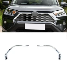 2pcs ABS Chromed Car Front Grill Grille Decorative Cover Trim Strips For Toyota RAV4 2019 2020 Car Styling 2pcs ABS Chromed Car Front Grill Grille Decorative Cover Trim Strips For Toyota RAV4 2019 2020 Car Styling
