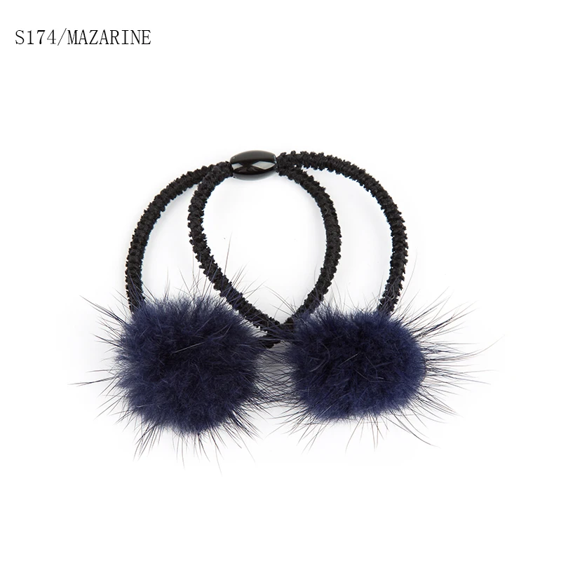 

Headrope Autumn Winter Hair Ball Serving Ring Soft Girl Headdress Korean Cute Adult Mink Hair Fresh Tie Hair and Leather Band