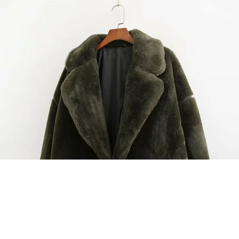 price cut  Winter new thick warm imitation fur coat in the long paragraph artificial fur female jacket Vintage