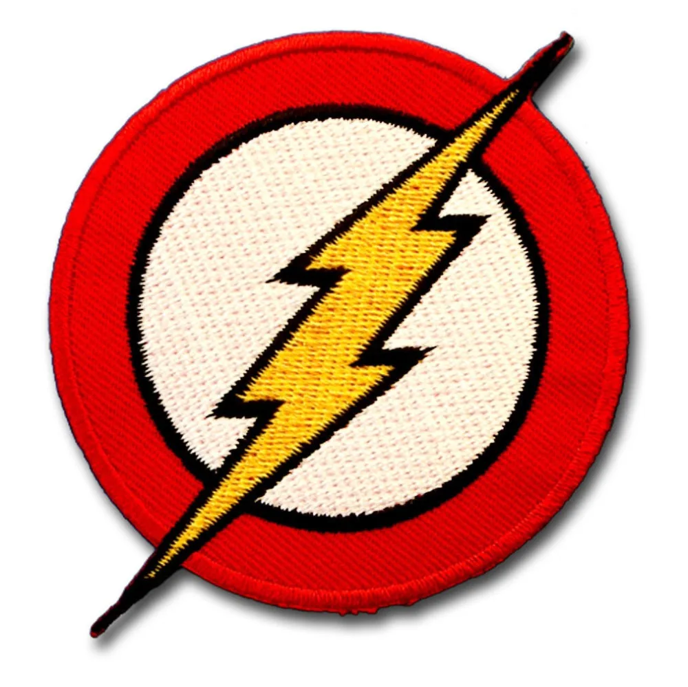 

Creative embroidery Patches The Flash Iron on Sew Thunder Avenger applique for clothing can be customized factory direct no MOQ