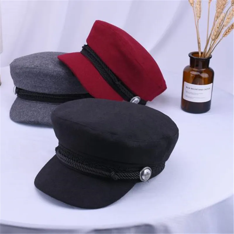 

2019 Spring Sale Trend Winter Hats For Women French Style Wool Baker's Boy Female Cool Baseball Cap 5 Colors Visor Hat