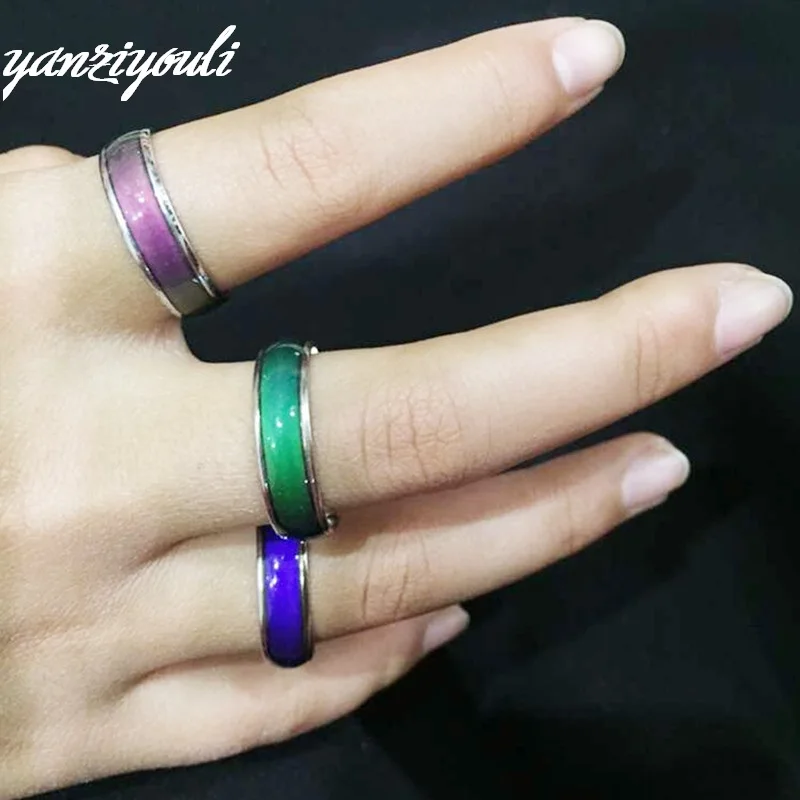 

Hip Hop Color Changeable Ring Temperature Emotion Feeling Mood Rings for Women Mens Jewellery Couple Rings Wholesale Lots Bulk