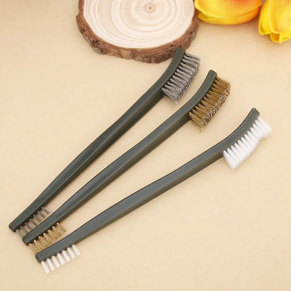 

Hot 3pc Wire Cleaning Brush Set For Brass Nylon Stainless Steel Bristle Gas Stove Cleaner Kitchen Clean Tools Accessories