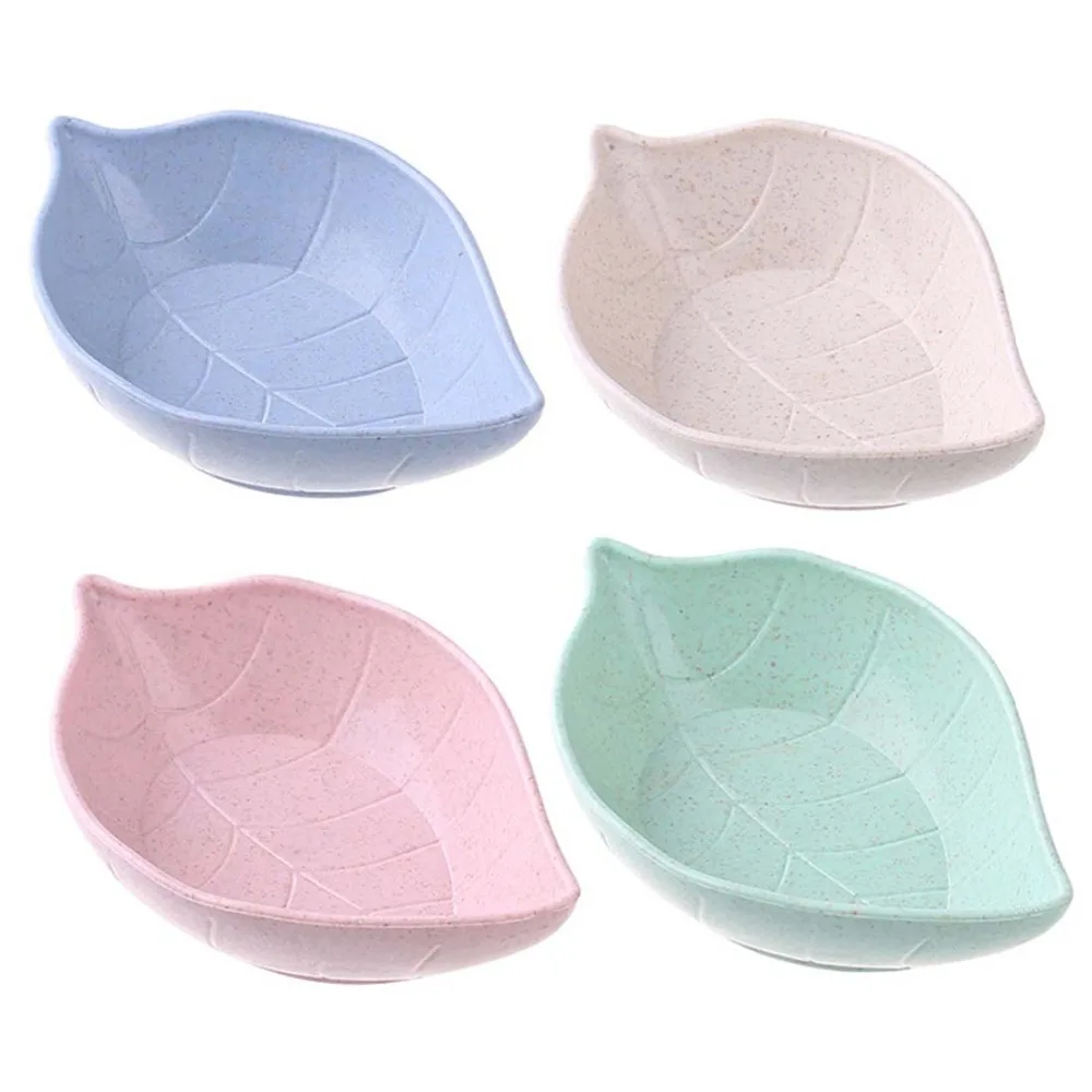 

Creative Leavess Dish Baby Kid Bowl Wheat Straw Soy Sauce Dish Rice Bowl Plate Sub - plate Japanese Tableware Food Container
