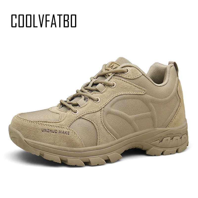 COOLVFATBO Men's Military boot Combat Mens Chukka Ankle Boot Tactical Big Size Army Boot Male Shoes Safety Motocycle Boots