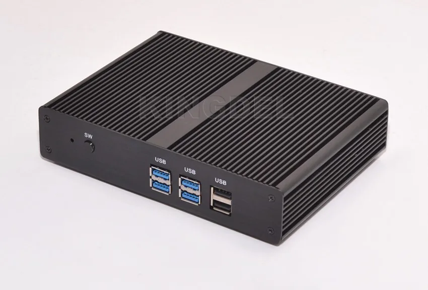 Дешевые безвентиляторный Мини-ПК бродуэлл Intel Celeron 3215u процессор Оконные рамы 10 HTPC Barebone неттоп компьютер Малый Размеры HDMI