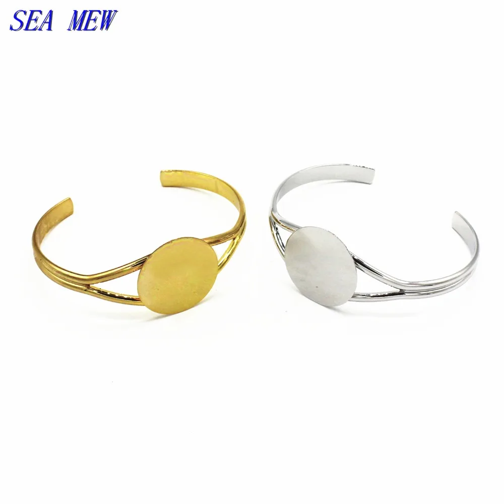 SEA MEW Fashion font b Gold b font Silver Gun Black 25mm Flat Base Vintage Copper