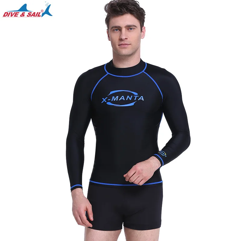 DIVE&SAIL Men's Surfing Rash Guards Top Swimming Swimwear Lycra UPF50 ...