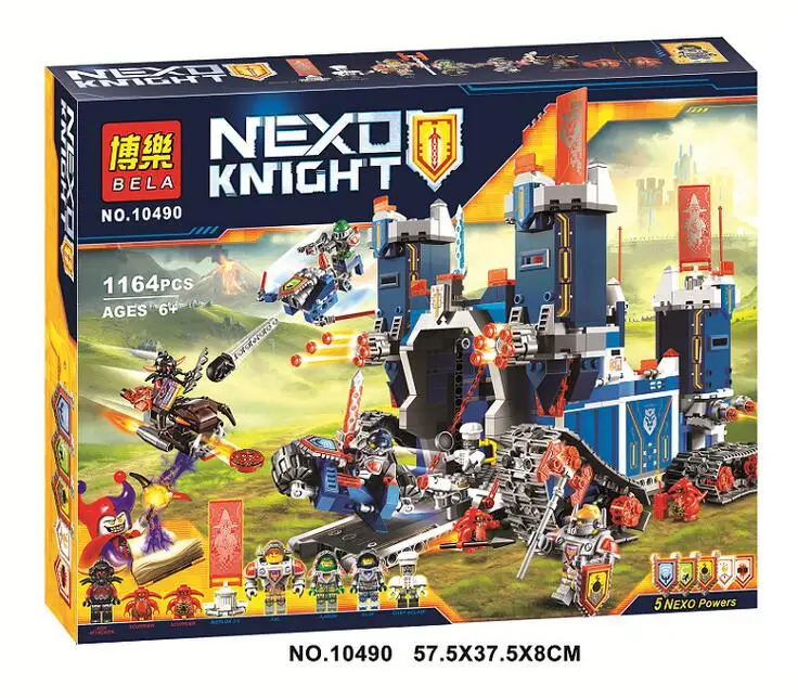 

1171Pcs 10490 Nexus Knights The Fortrex Castle Model Building Block Toys Fox Axl Compatible 70317 bricks Educational