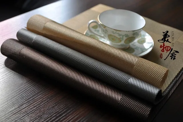 

Freeshipping New PVC Heat Insulation Dining Table Mat Placemat washed Disc Bowl Coasters Waterproof Cloth Slip-resistant Pad