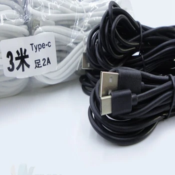 

200pcs/lot 3M 10FT 2A USB 3.1 Type C USB C cable USB Data Sync Charge Cable For Sumsang Galaxy s8 s9