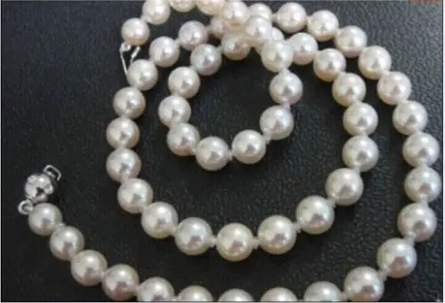 

0001216 9-10mm Natural South sea genuine white round pearl necklace