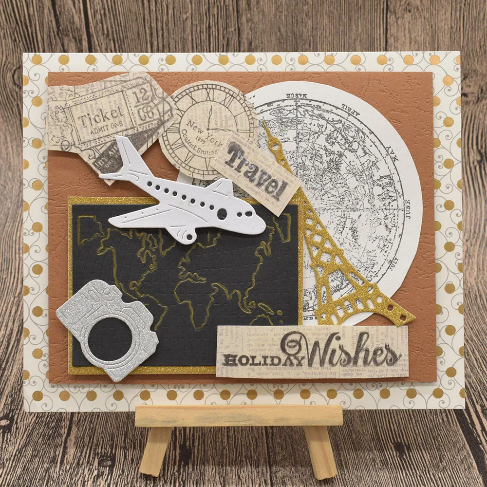 

Travel Car Aircraft Metal Cutting Dies For Scrapbooking Card Album Gift Decoration Embossing Dies Frame Card Paper Craft