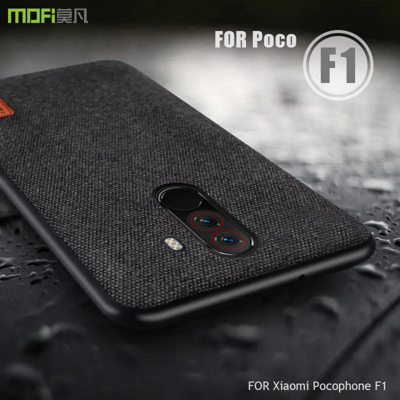 Чехол Pocophone F1, чехол MOFI для xiaomi Pocophone F1, тканевый чехол poco F1, глобальный силиконовый чехол с кромкой, полный Чехол, матовый чехол