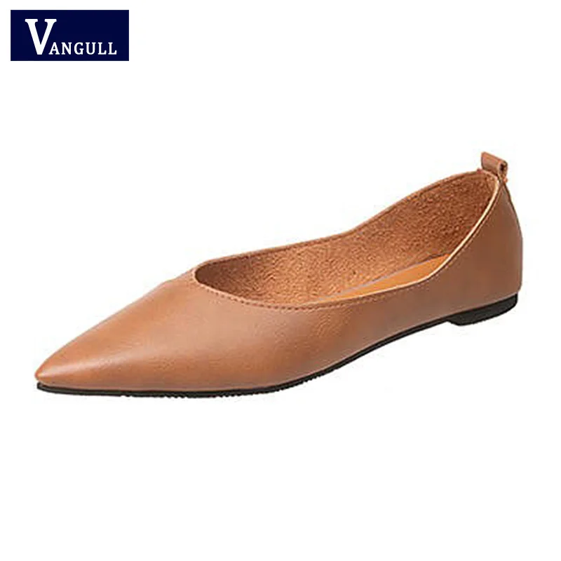 

Vangull 2019 Spring Women Flats Pointed Toe Slip on Ballet Flat Shoes Shallow Boat Shoes Woman Loafer Ladies Shoes Zapatos New