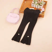 Леггинсы для девочек осень Модный пэчворк Брюки-клеш Детские Костюмы детские штаны для девочек леггинсы для девочек в возрасте От 2 до 16 лет