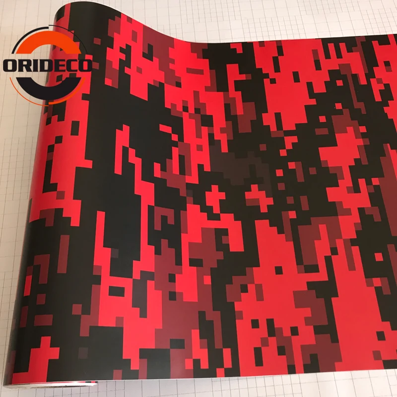 Digit Black red camo vinyl auto film foil 1