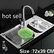 Квартира vogue кухня двойной паз раковина 304 нержавеющая сталь сделать блюда Лидер продаж Стандартный 720X390 мм