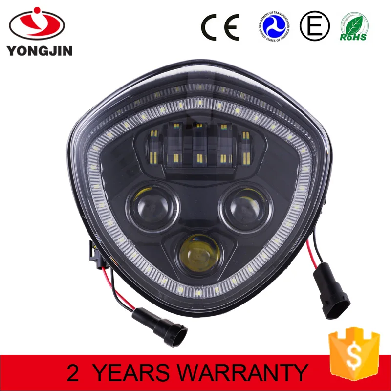 

2017 Newest LED Headlight 60W 12V black /Silver Motorcycle Headlight for Victory Motorcycle cross road Cross Country