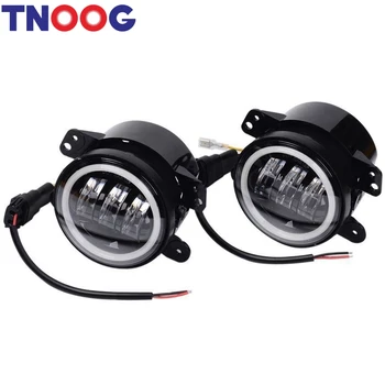 

Halo Ring 4" LED Fog Lights with Halo DRL for Jeep Wrangler JK TJ LJ Led Fog Lamps Projector Len Driving Lamp Front Bumper Light