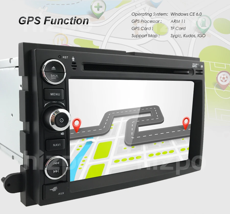 Perfect Hizpo DVD Navigation Multimedia Radio FOR Ford 500 2005 2006 2007 Explorer 2006-2010 E150/E250 2009-2013 Steering wheel control 4