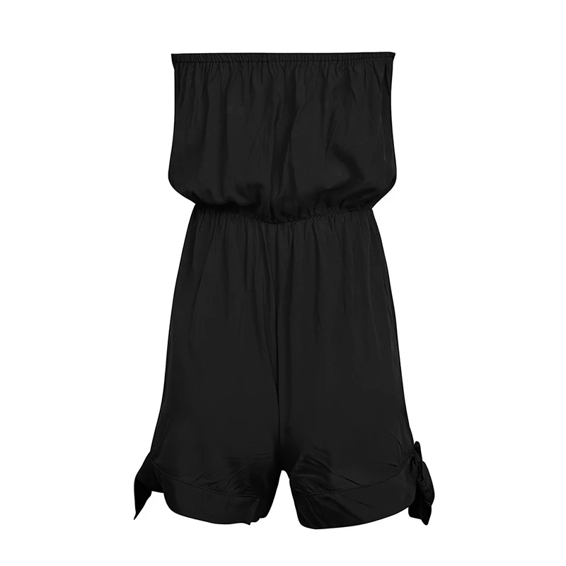 2019 New Fashion Women's Playsuit Woman Causal Lace Up Black Short Romper Ladies Sexy Holiday Beach Jumpsuits Holiday Overall