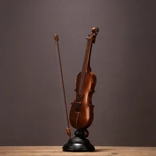 Винтажная модель скрипки ручной работы из смолы скрипка миниатюрное ремесло орнамент аксессуары мебель для украшения дома и подарок на день рождения