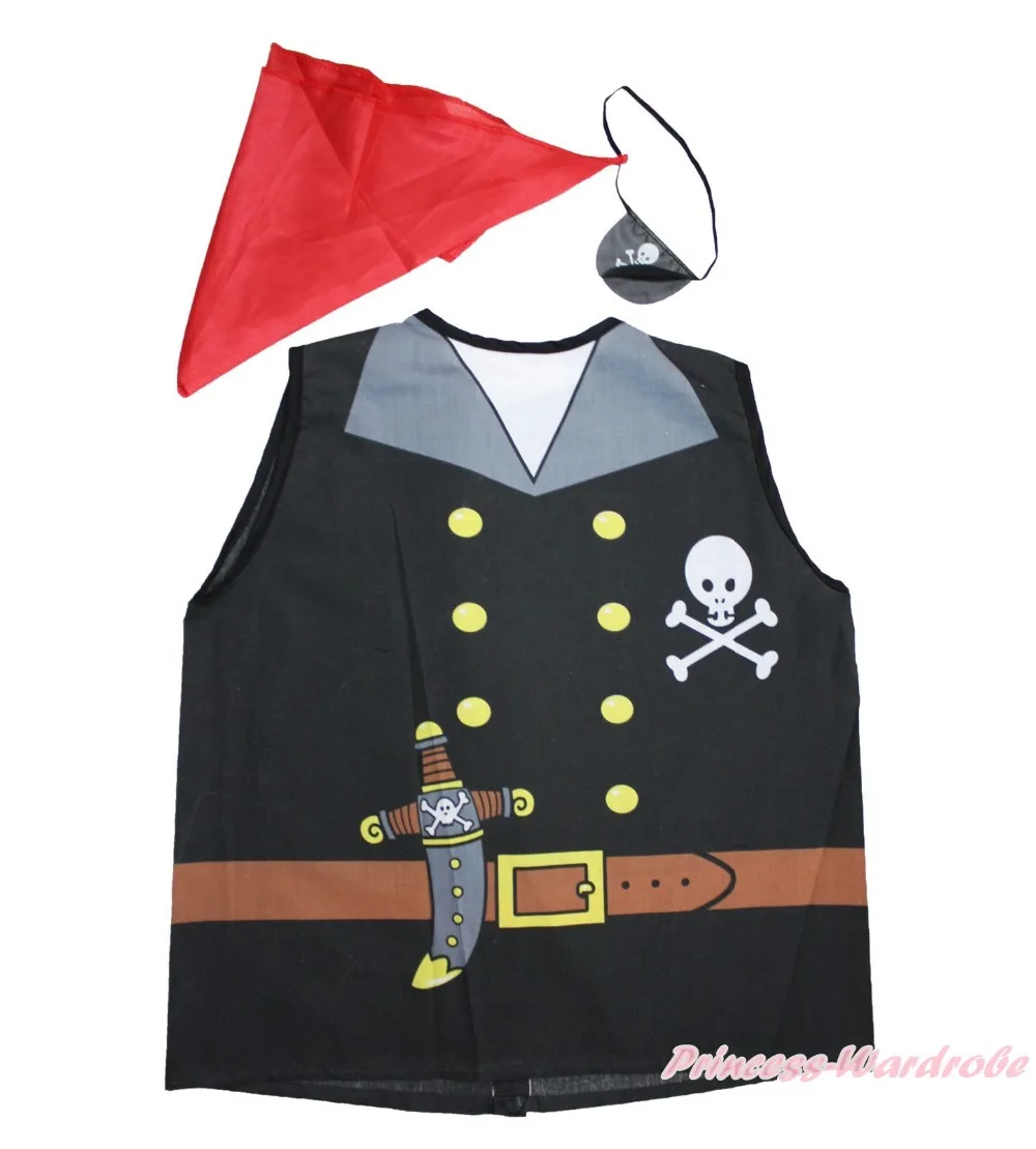 Halloween Pirate masque pour les yeux débardeur foulard habiller les enfants unisexe Costume Set